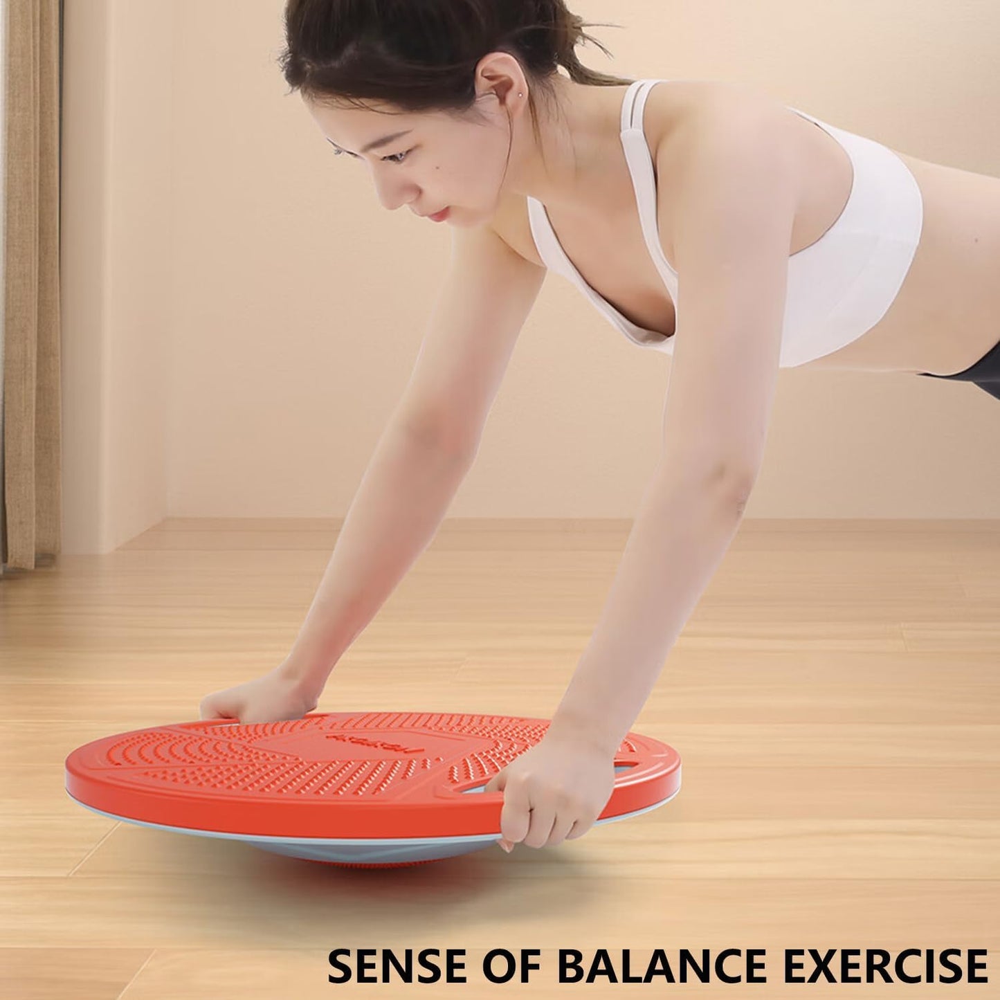 PROIRON Upgraded Wobble Balance Board, 16.34”TPE Non-Slip Stability Board, Portable Exercise Balance Trainer with Handle for Home Gym, Standing Desk, Core Training & Physical Therapy for Adults Kids