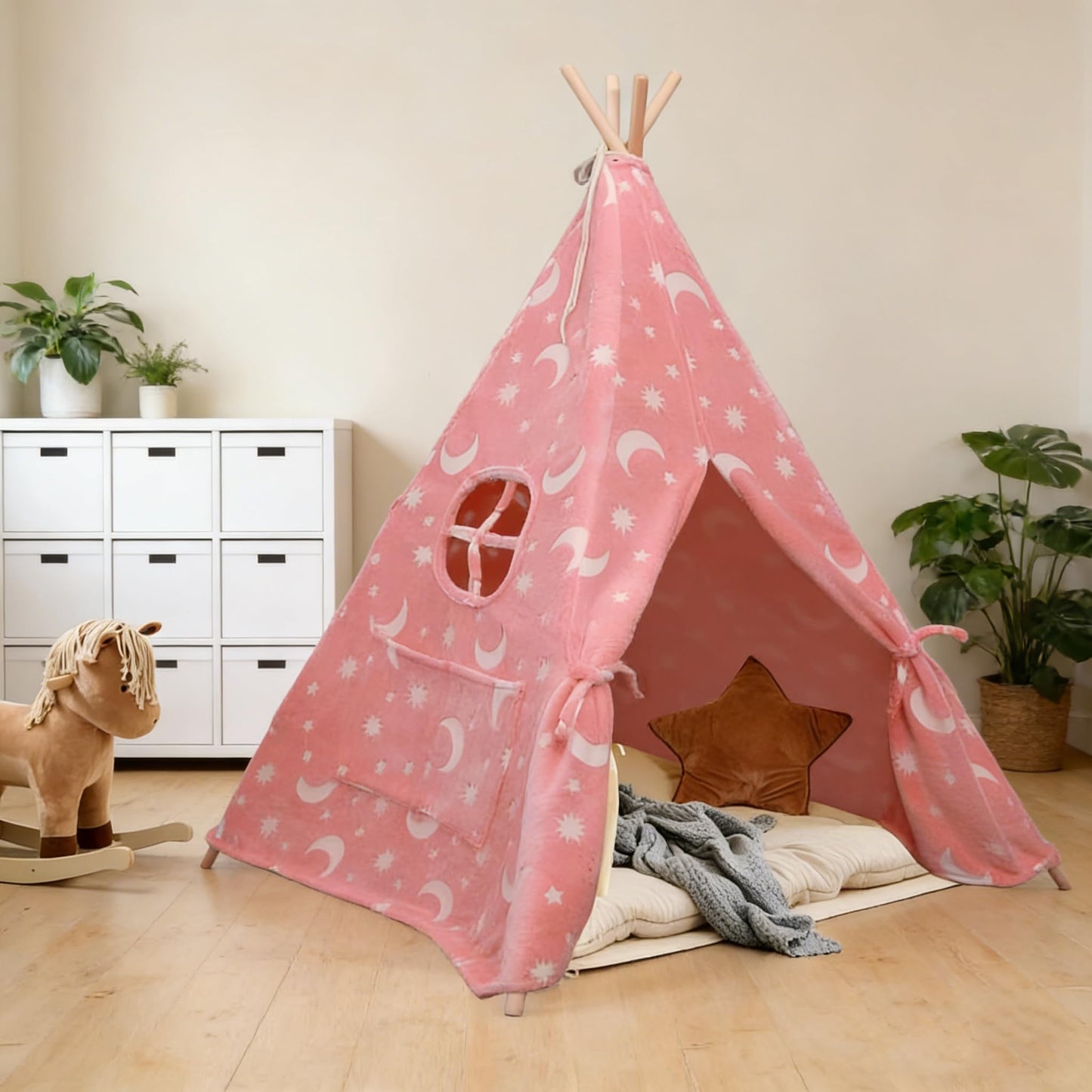 Teepee Tent for Kids,Portable Kids Play Tents,Indoor Glow Play Tent