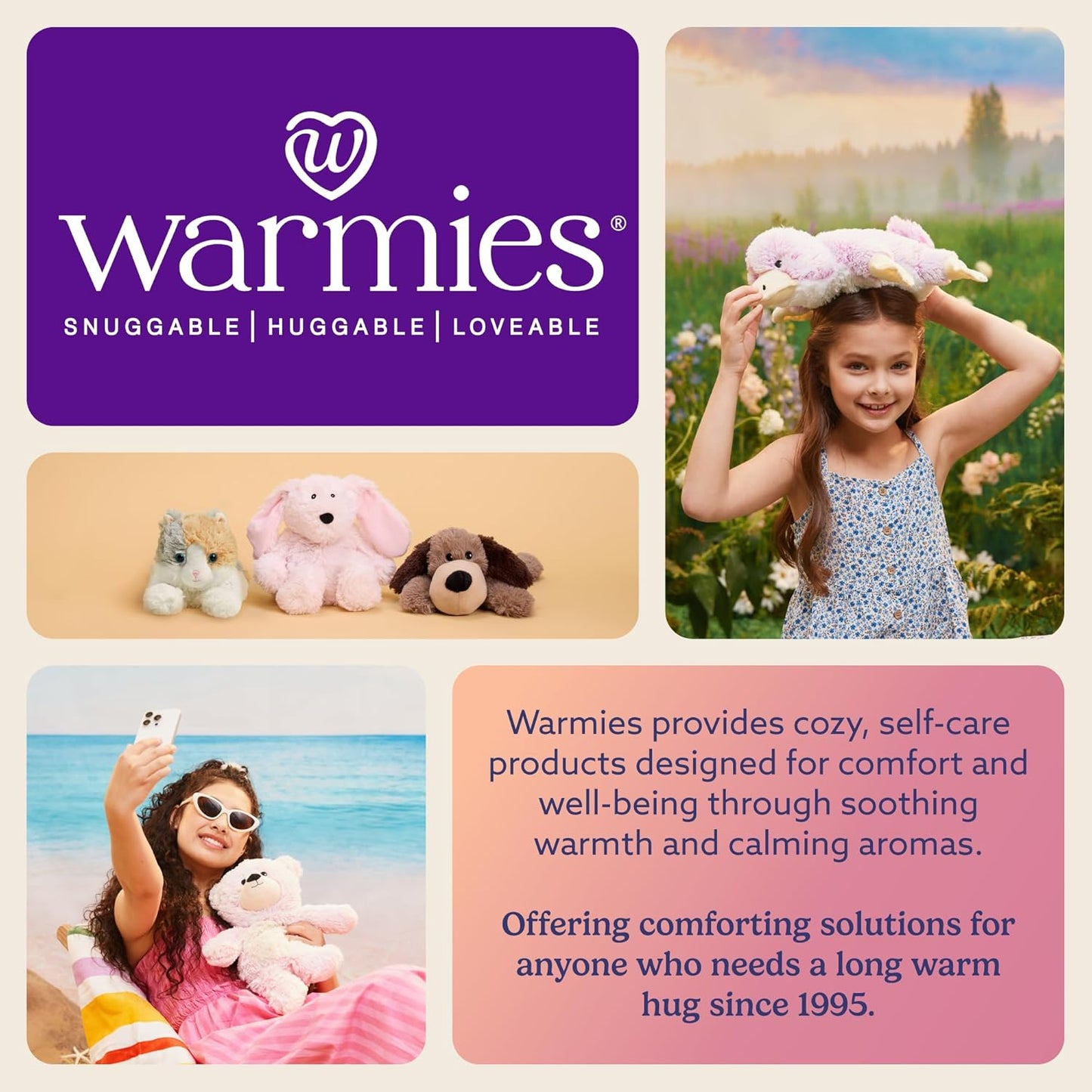 warmies Microwavable & Weighted Stuffed Animals, Manatee - Heated Stuffed Animal Plushie for Warmth & Comfort - Cute Soft Plush Toys for Adults & Children (Boys, Girls, Babies & Toddlers)