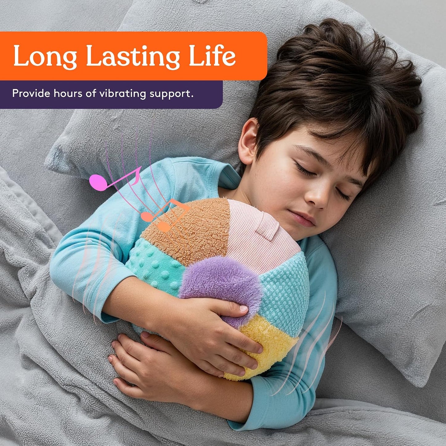 Special Supplies Sensory Vibrating Weighted Pillow for Kids and Adults – Soft Velvet Cover with Textured Therapy Stimulation, Calming Relaxation, 3 Vibration Modes, Music & Voice Recording (3 LB)