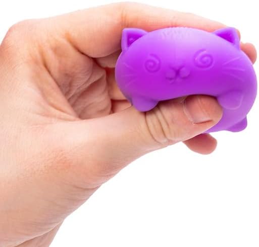 Schylling NeeDoh Teenie Cool Cat - Sensory Squeeze Toy - Contains 3 Mini Groovy Globs - 1.5" Wide - Color May Vary (Pack of 1)