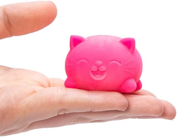 Schylling NeeDoh Teenie Cool Cat - Sensory Squeeze Toy - Contains 3 Mini Groovy Globs - 1.5" Wide - Color May Vary (Pack of 1)