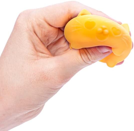 Schylling NeeDoh Teenie Cool Cat - Sensory Squeeze Toy - Contains 3 Mini Groovy Globs - 1.5" Wide - Color May Vary (Pack of 1)