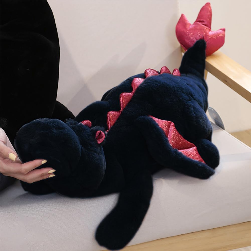 Weighted Dragon Stuffed Animal 43.3" 6.1Lbs, Large Black Weighted Plush Dragon Toy for Kids and Adults(2025 Weighted Version)
