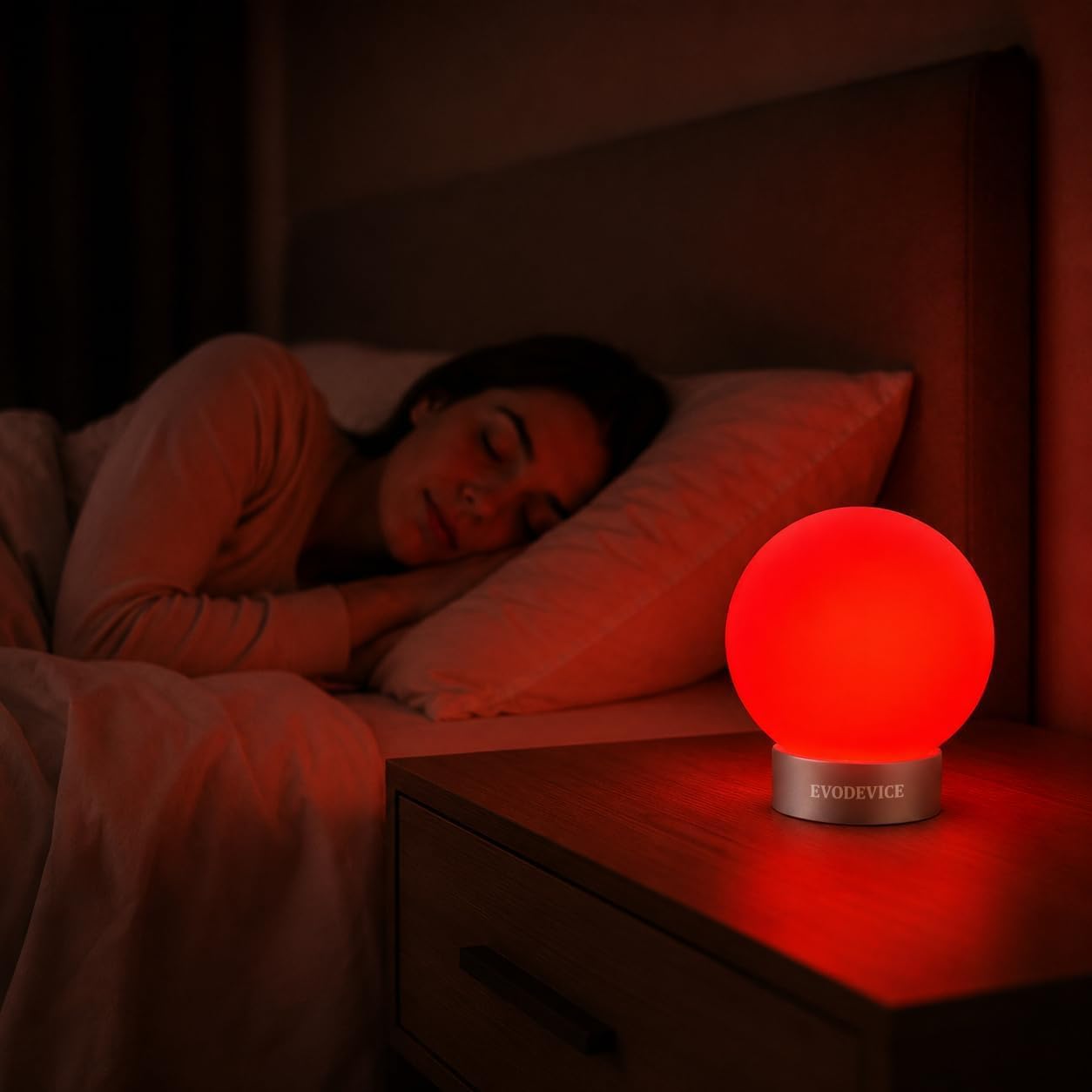 670nm Red Light for Evening Wind-Down, App-Controlled Ambient Comfort Lamp with Amber & Green Modes, Auto-Off Timer & Daily Schedule, Bluetooth No Wi-Fi Required