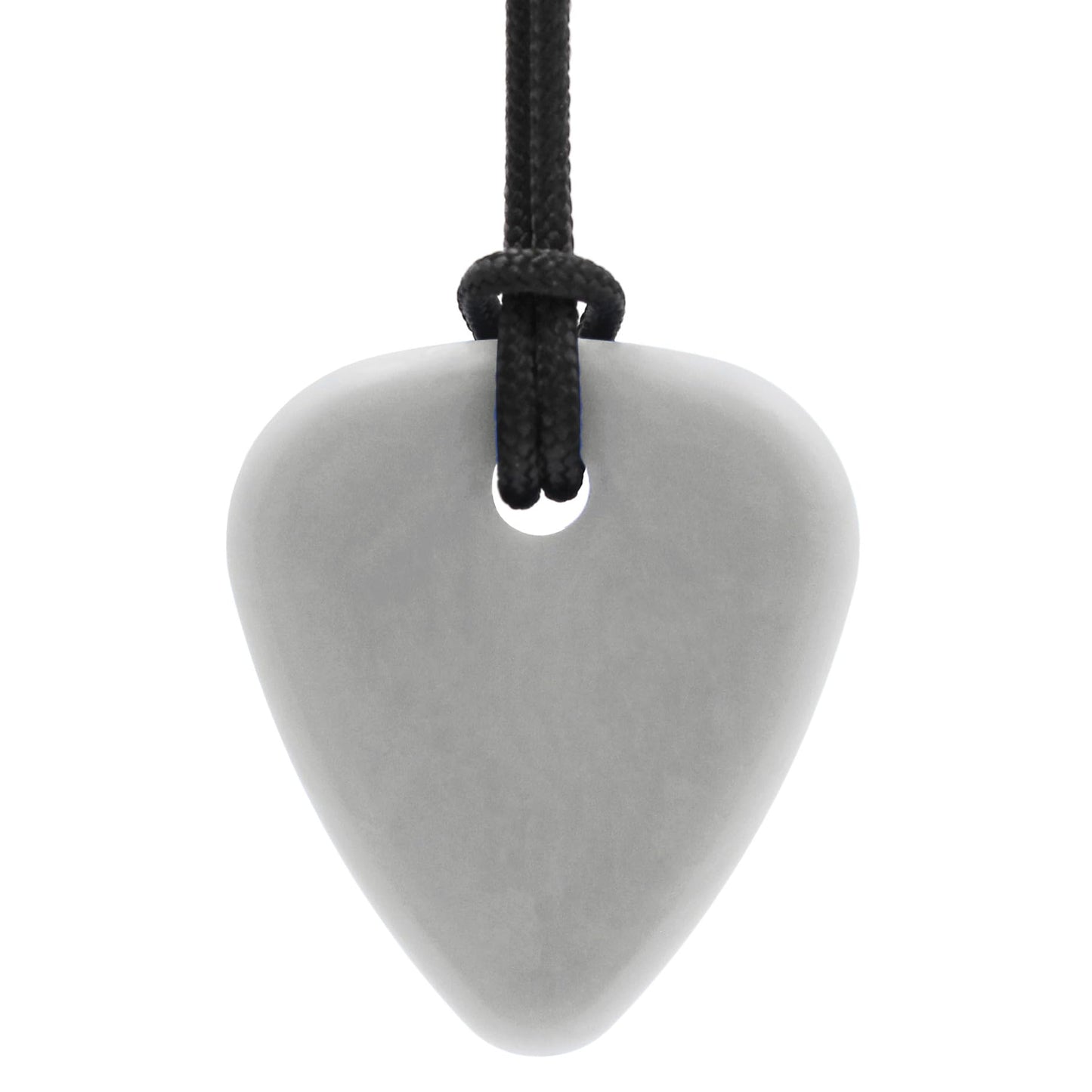 ARK Guitar Pick Small Thin Chew Necklace, Chew Necklaces for Sensory Kids and Adults, Oral Fidget for Autism, ADHD, SPD, Anxiety, Medical-Grade Sensory Chew Necklace, Standard, Softest, Light Grey
