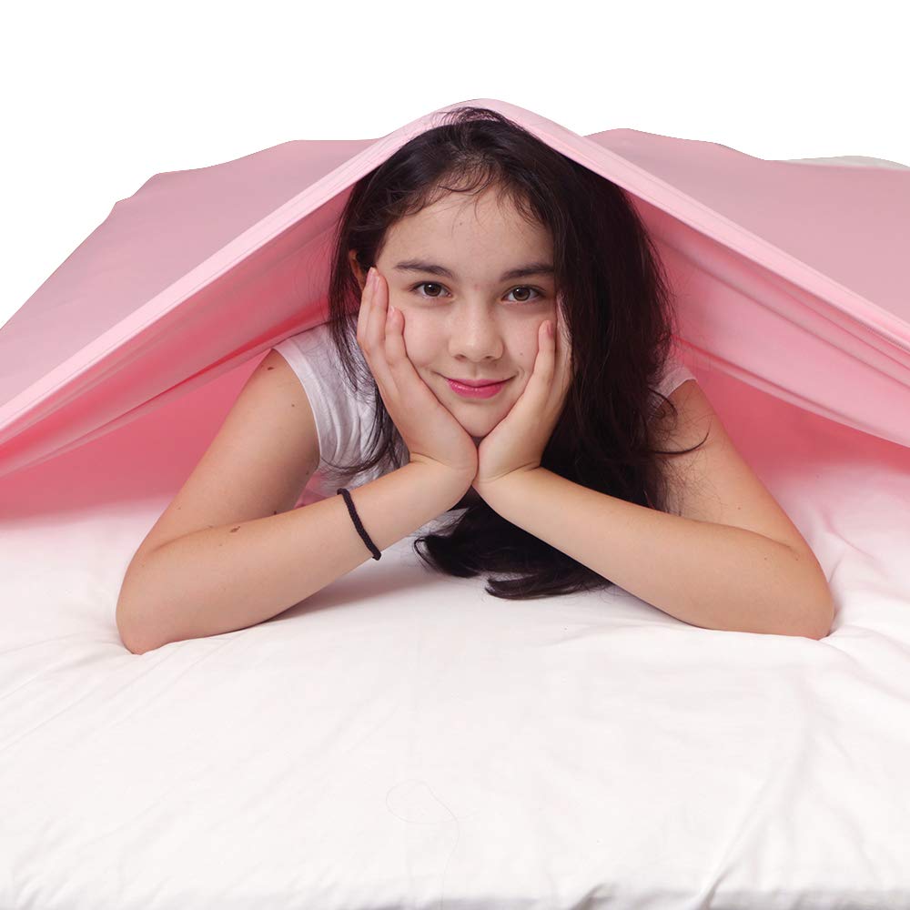TOPARCHERY Sensory Compression Blanket Sensory Bed Sheet - Help Settle Down at Nighttime - Increase Calm and Comfort (Full,Pink)
