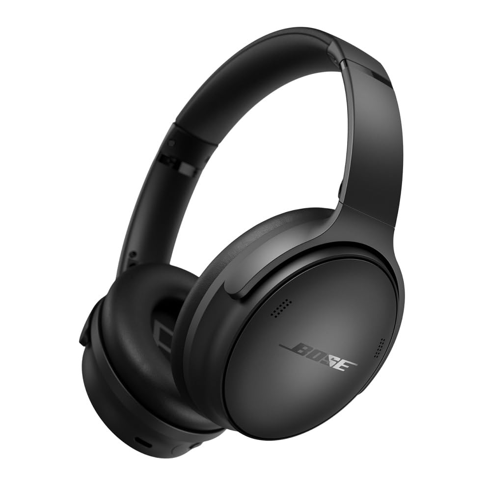 Bose QuietComfort Headphones - Wireless Bluetooth Headphones, Active Over Ear Noise Cancelling and Mic, USB-C Charging, Deep Bass, Up to 24 Hours of Playtime, White Smoke