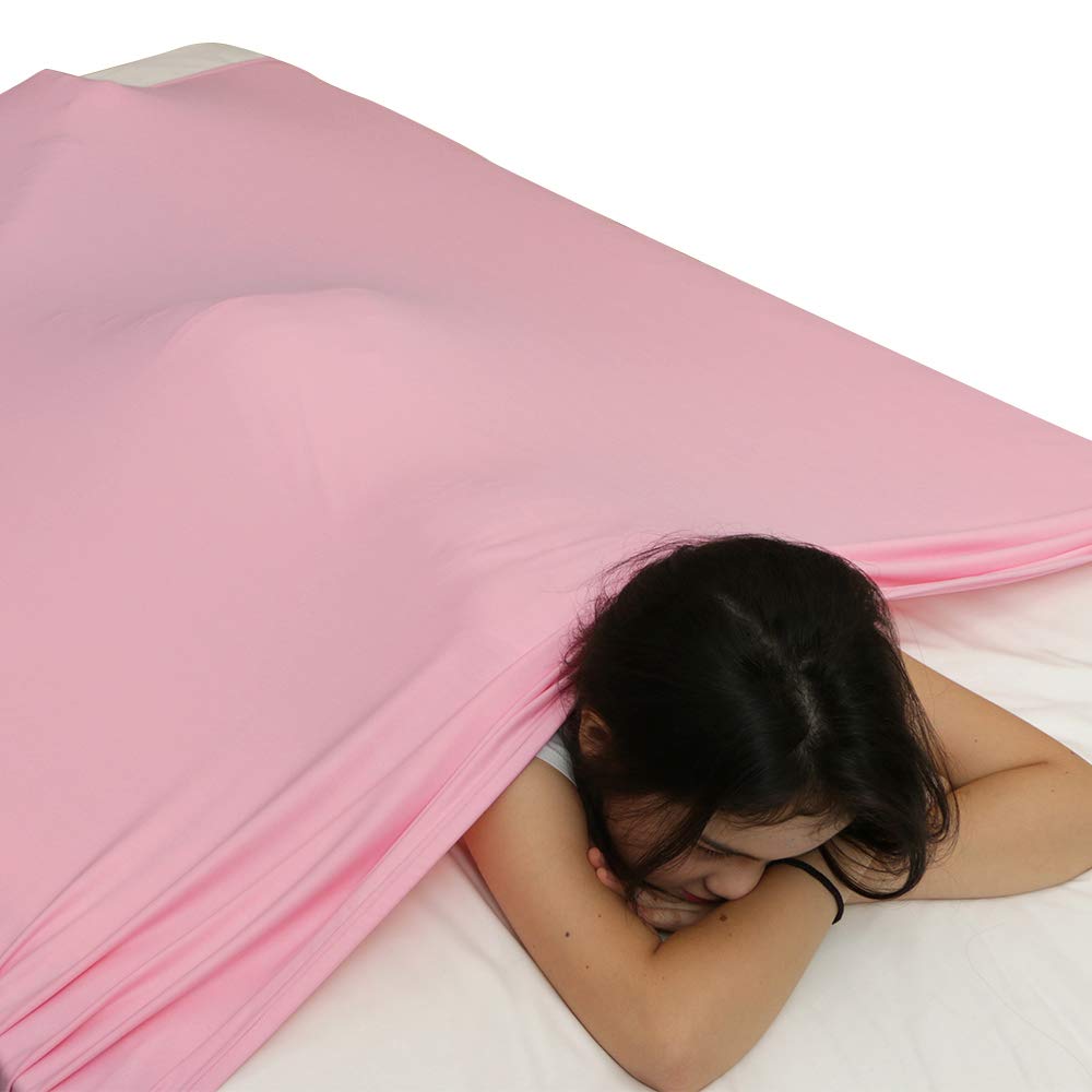 TOPARCHERY Sensory Compression Blanket Sensory Bed Sheet - Help Settle Down at Nighttime - Increase Calm and Comfort (Full,Pink)