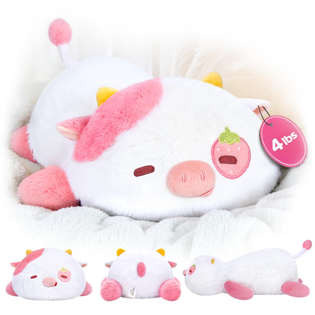 Mewaii Mom's Choice Award | 4 lbs Weighted Stuffed Animals Highland Cow - 23" Heavy Weighted Plush & Stuffy - Realistic Scottish Cow Plushy Gift for Kids & Adults - Large Cuddly Weighted Cow Toy