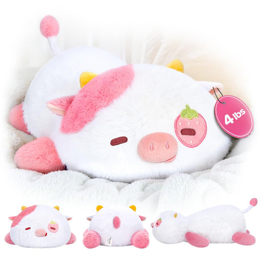 Mewaii Mom's Choice Award | 4 lbs Weighted Stuffed Animals Highland Cow - 23" Heavy Weighted Plush & Stuffy - Realistic Scottish Cow Plushy Gift for Kids & Adults - Large Cuddly Weighted Cow Toy