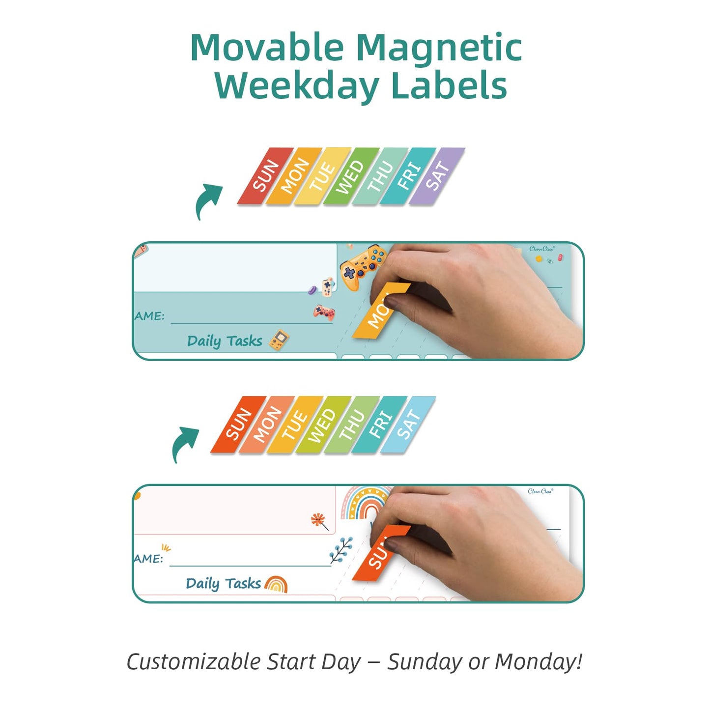 Magnetic Dry Erase Chore Chart - 8.5"x11" Behavior Responsibility Chore Board, Reward Chart for Kids, Teenagers - 6 Extra Fine Point Markers Included - Shipped Flat