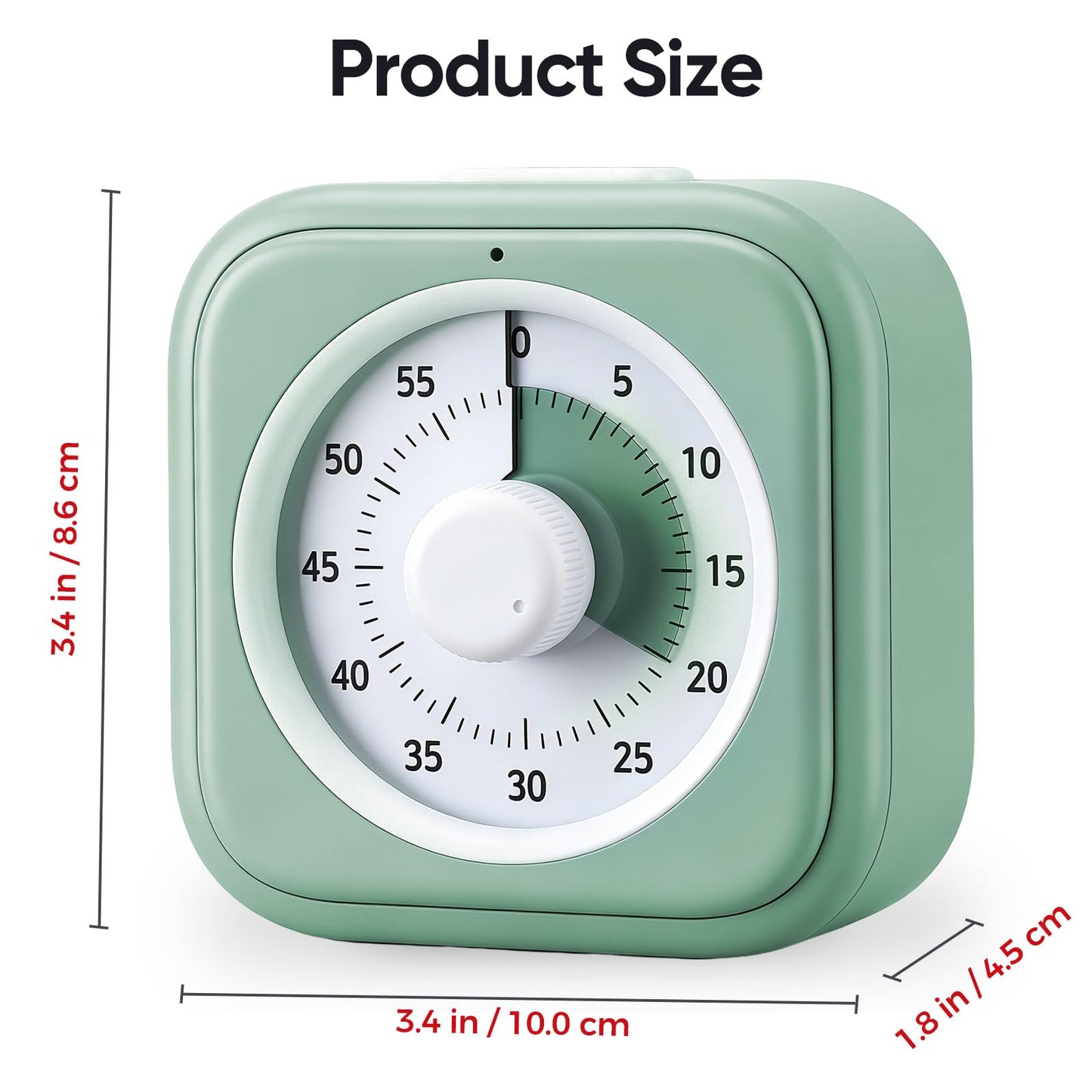 60 Minute Visual Timer for Kids, Silent Countdown Clock, Time Management Tool for Homeschool Study Supplies, Classroom, Home, Kitchen, Desk (Green)