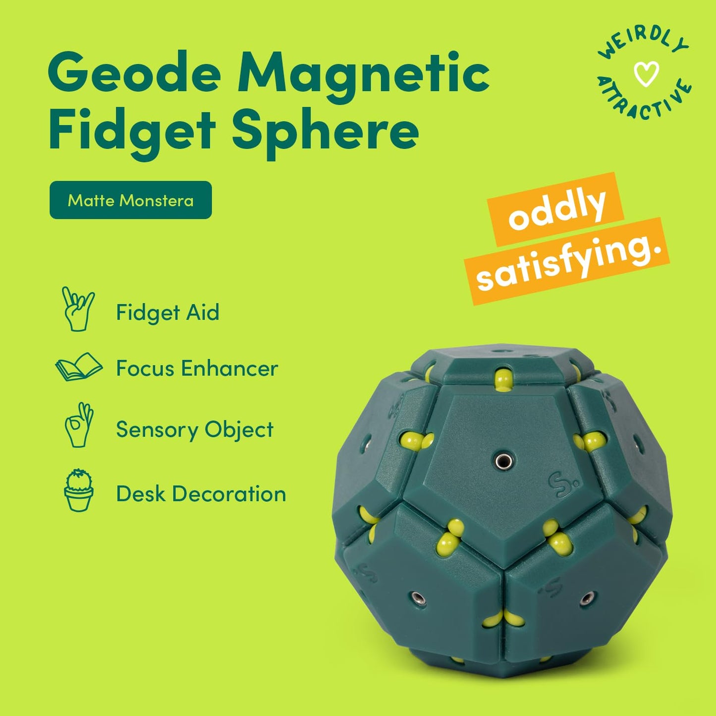 Speks Geode Magnetic Fidget Toy | Sensory Desk Toy for Adults & Teens 14+ | Stress Relief Gift | Sphere, Cool