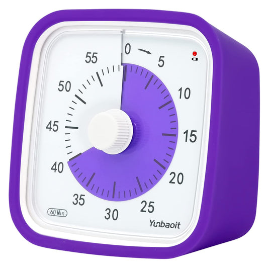 Yunbaoit Visual Timer with Protective Case, Rainbow Disk 60 Minute Countdown Timer for Kids and Adults, Silent Time Management Tool(Blue Rainbow)