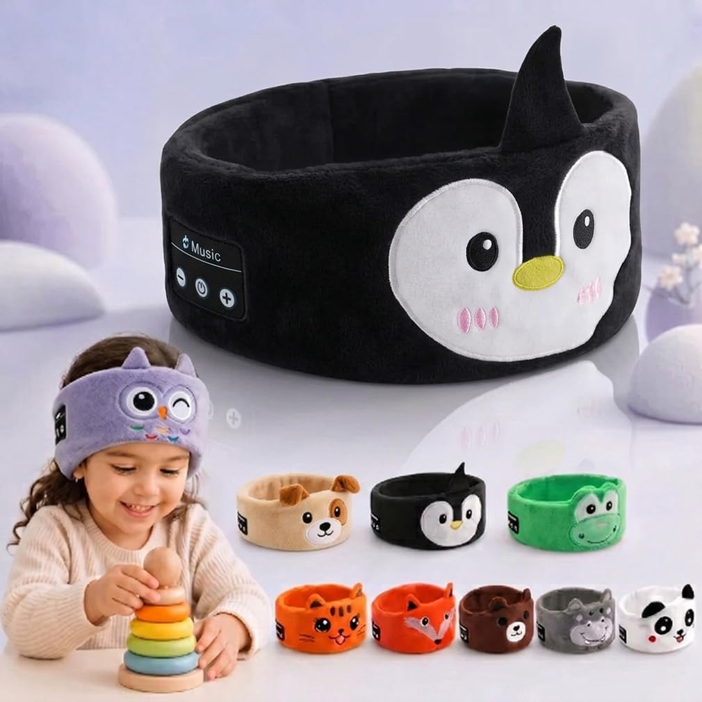 Dozibands Plush Sleep Headband for Kids Bluetooth Wireless Cozy Tunes Headphones Sensory Eye Mask Sleeping Ear Muffs