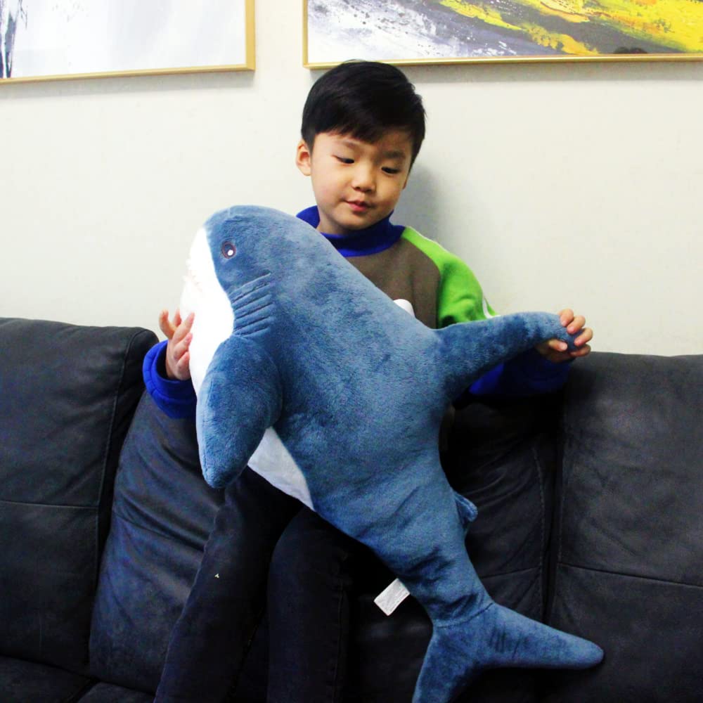 39.4 Inch XXL 15% Chubbier Weighted Giant Shark Stuffed Animal,Soft Chonky Shark Toys Shark Plush Pillows Stuffed Shark for Brave Boy's and Girl's Room Décor,Perfect Stress Relief for Women