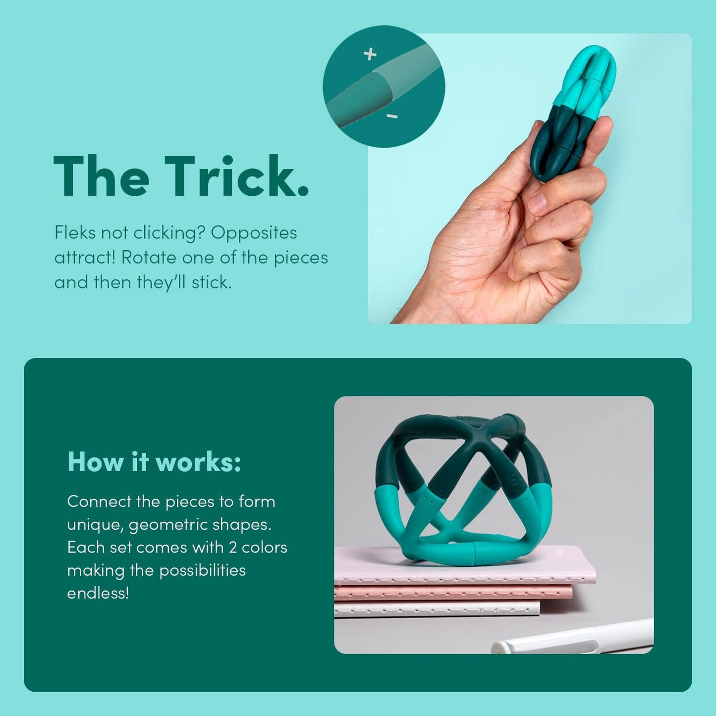 Speks Helix Magnetic Fidget Toy | Stress Relief Desk Toy for Adults & Teens 14+ | Sensory Toy | Office Gifts | Fleks & Helix Bundle