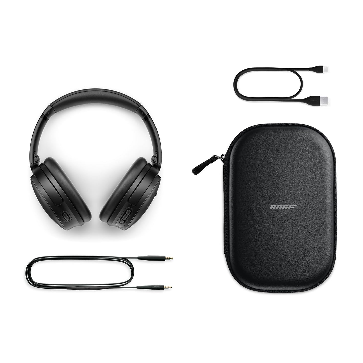 Bose QuietComfort Headphones - Wireless Bluetooth Headphones, Active Over Ear Noise Cancelling and Mic, USB-C Charging, Deep Bass, Up to 24 Hours of Playtime, White Smoke