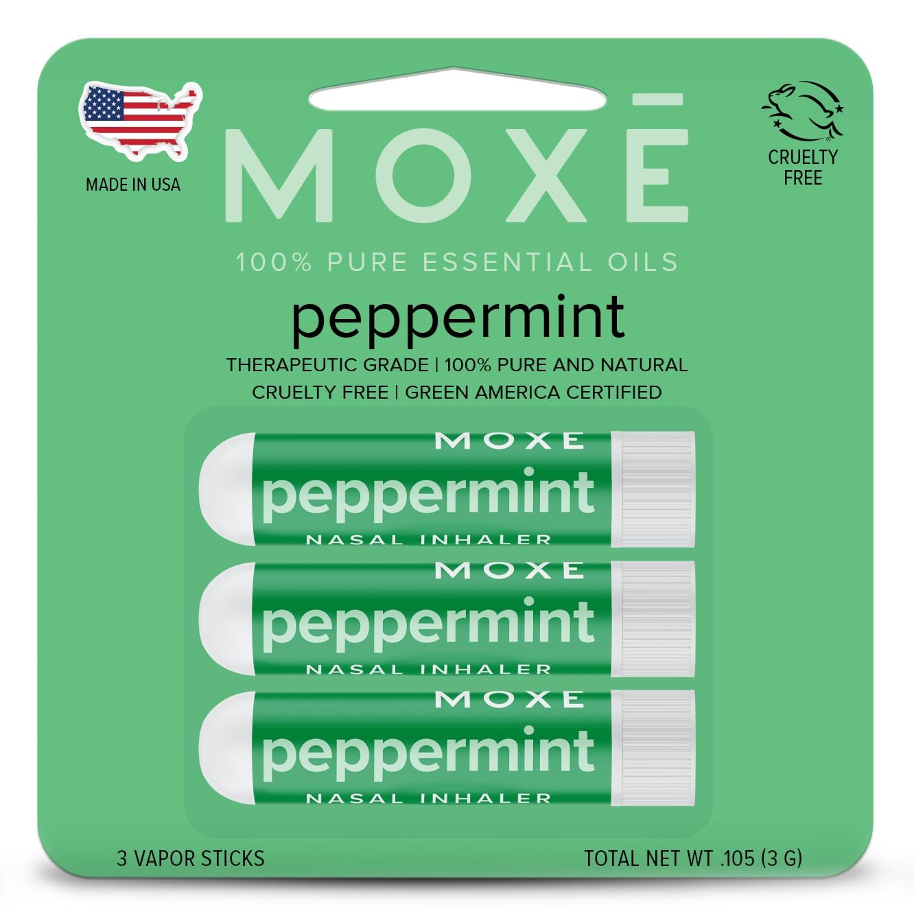 MOXE Lavender Essential Oil Nasal Inhaler, Therapeutic No-Mess Aromatherapy, Relaxation, Naturally Calming, Before Sleep Routine, Uplifts Mood, Pure and Undiluted, Made in USA (1 Pack)