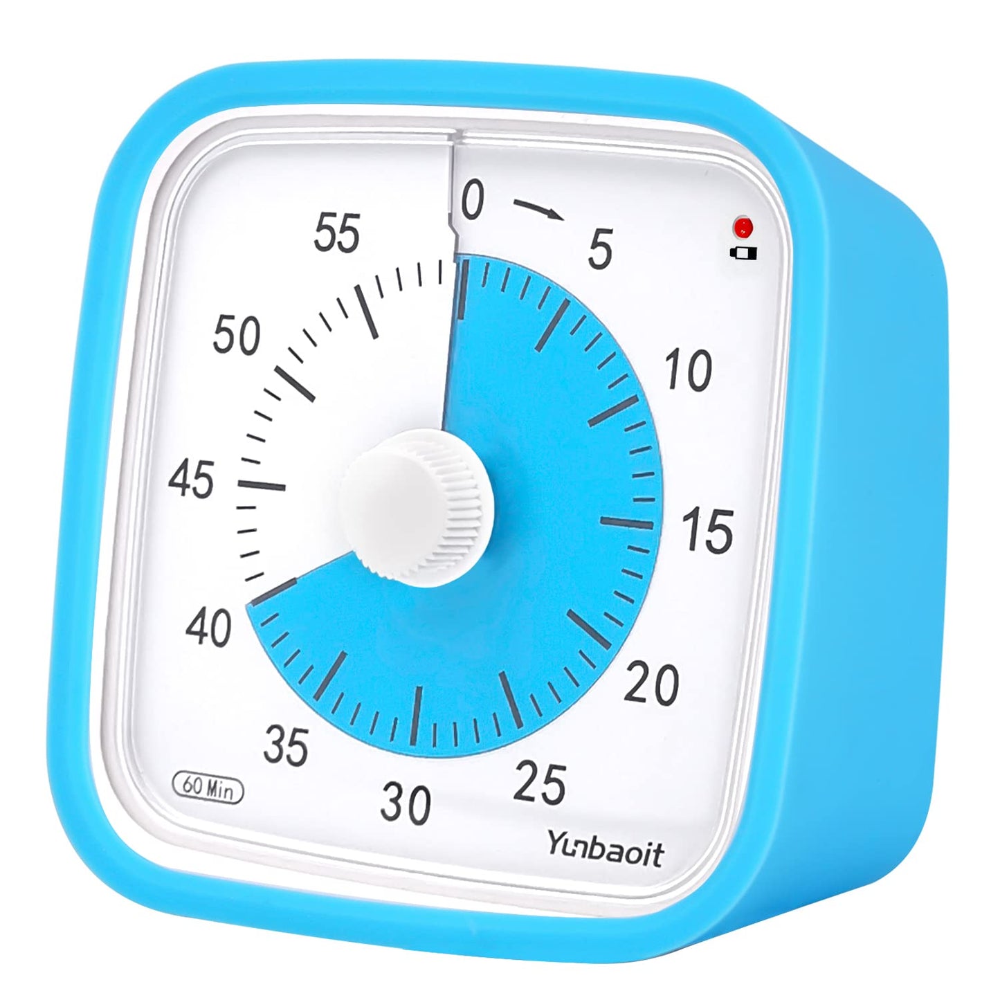 Yunbaoit Visual Timer with Protective Case, Rainbow Disk 60 Minute Countdown Timer for Kids and Adults, Silent Time Management Tool(Blue Rainbow)