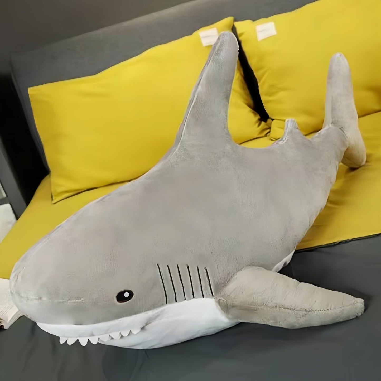 39.4 Inch XXL 15% Chubbier Weighted Giant Shark Stuffed Animal,Soft Chonky Shark Toys Shark Plush Pillows Stuffed Shark for Brave Boy's and Girl's Room Décor,Perfect Stress Relief for Women