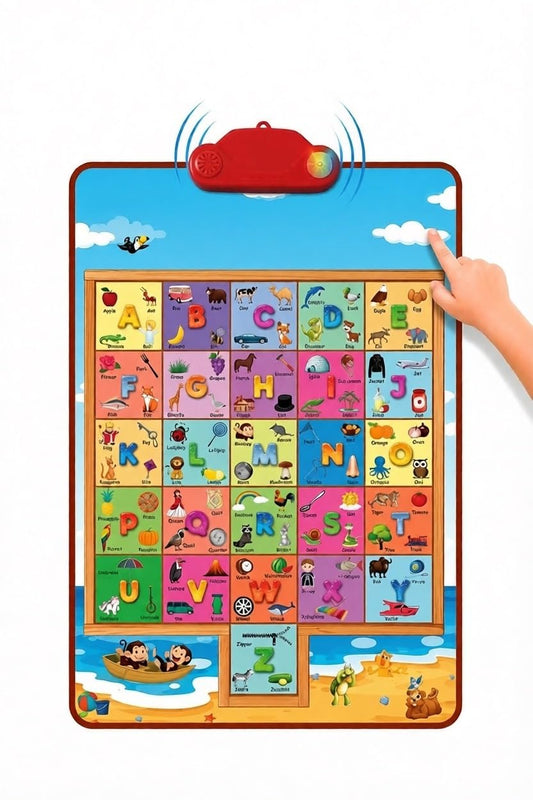 Just Smarty Interactive Alphabet Wall Chart, Blue | ABCs & 123s Learning for Toddlers 1-5, Educational Gift for Ages 1-5, Speech Therapy, Autism Toys