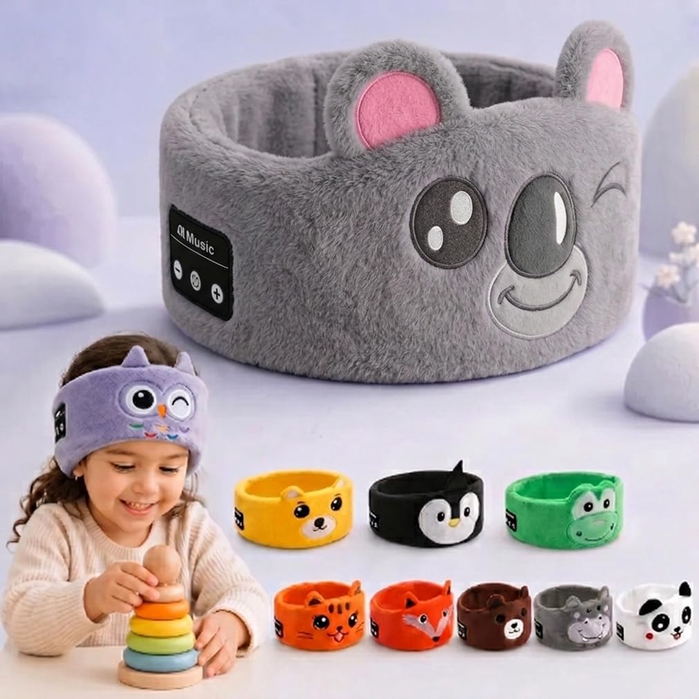 Dozibands Plush Sleep Headband for Kids Bluetooth Wireless Cozy Tunes Headphones Sensory Eye Mask Sleeping Ear Muffs