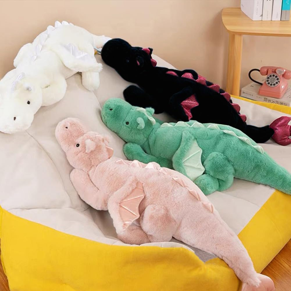 Weighted Dragon Stuffed Animal 43.3" 6.1Lbs, Large Black Weighted Plush Dragon Toy for Kids and Adults(2025 Weighted Version)