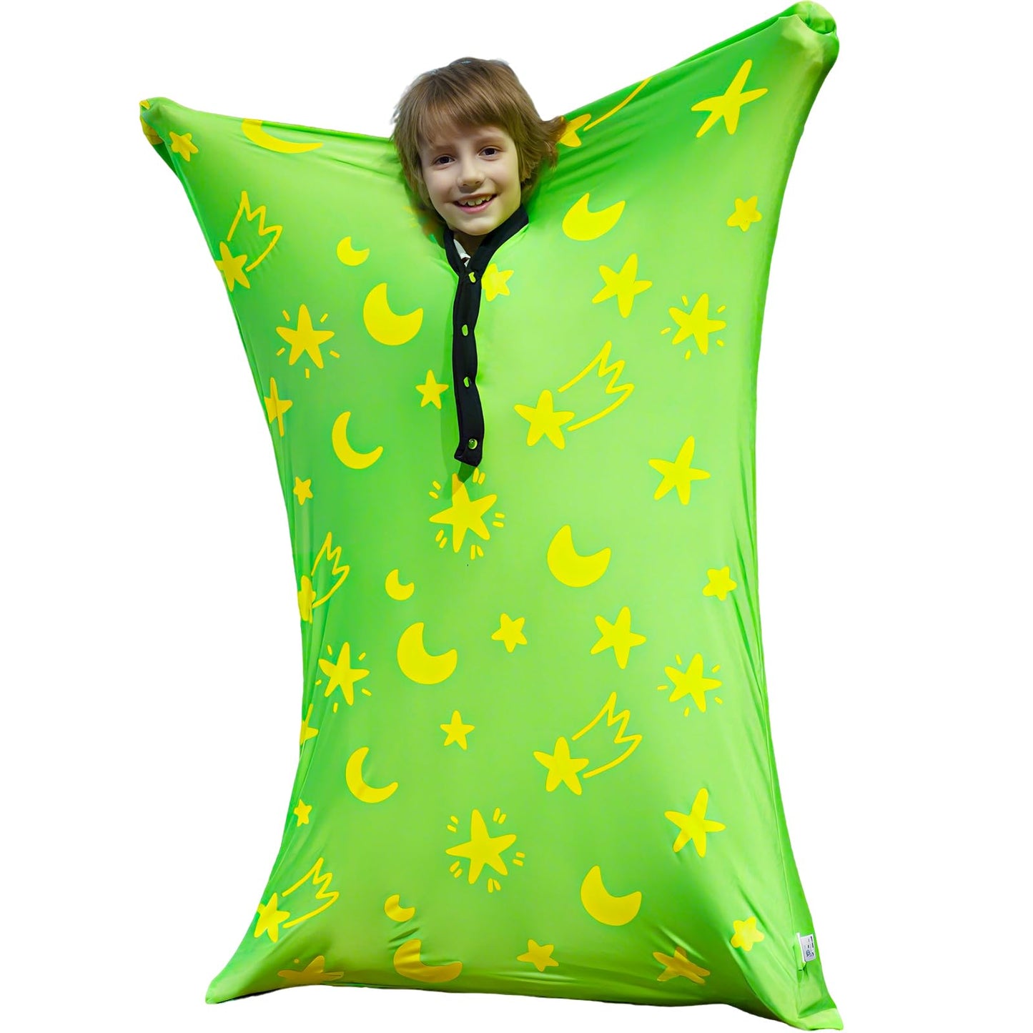 Sensory Body Sock, 47" x 27" Sensory Sack Premium Sensory Sock Glow in The Dark for 6-9 Autistic Children, Good for Height: 41"-51" Medium, Green