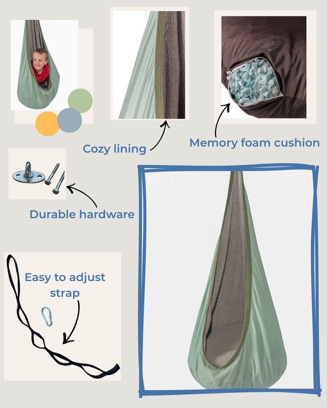 Sensory Pod Swing for Autism & Calming Movement (Kids Cocoon Chair)