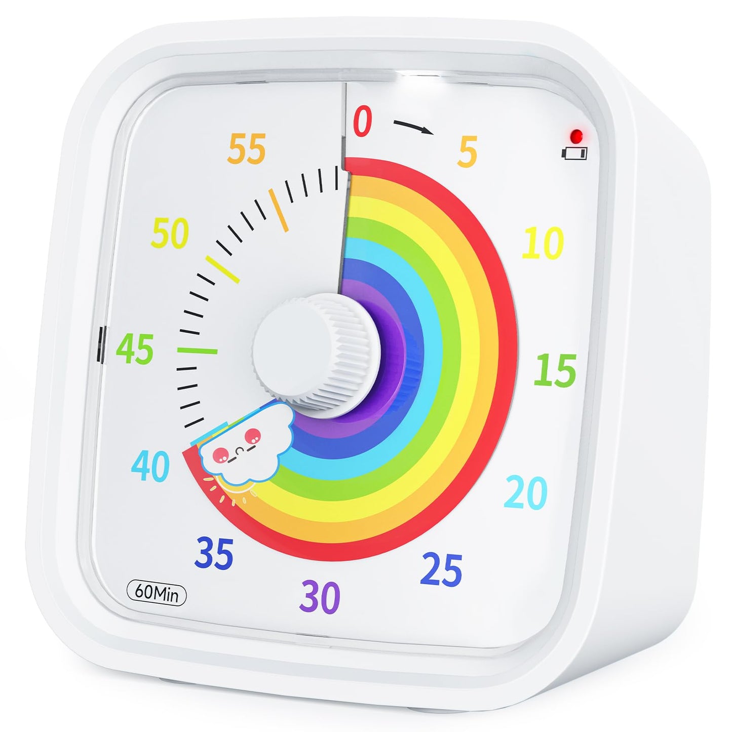 Yunbaoit Visual Timer with Protective Case, Rainbow Disk 60 Minute Countdown Timer for Kids and Adults, Silent Time Management Tool(Blue Rainbow)