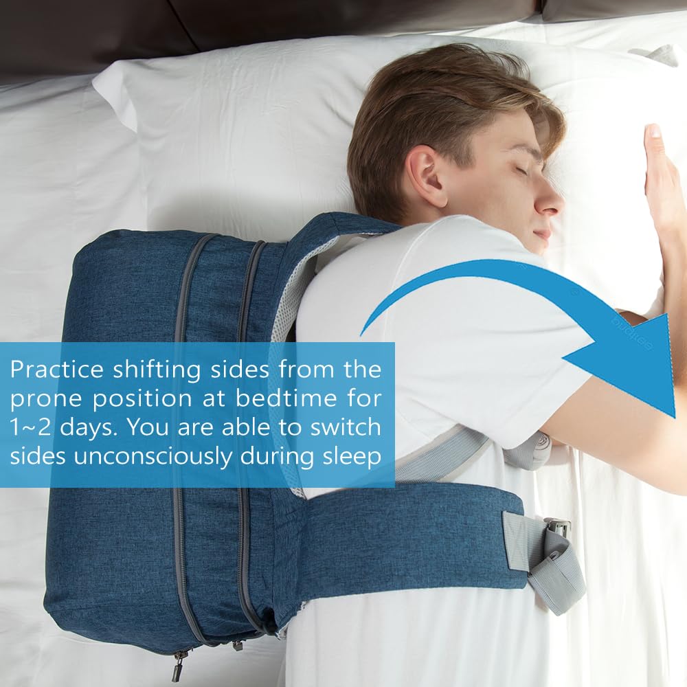 Side-Sleeping Backpack, Sleep Position Trainer, alleviates snoring Caused by Throat Issues (Large 1 Pack)