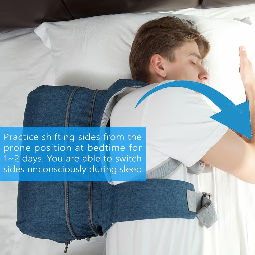 Side-Sleeping Backpack, Sleep Position Trainer, alleviates snoring Caused by Throat Issues (Large 1 Pack)