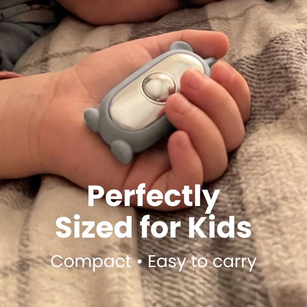 Glowco CalmCarry Mini Bear Kids Sleep Aid Device – Handheld Microcurrent Relaxation Tool, Supports Calm, Focus & Gentle Relief, USB Rechargeable, Portable Wellness Device for Children (Pink)