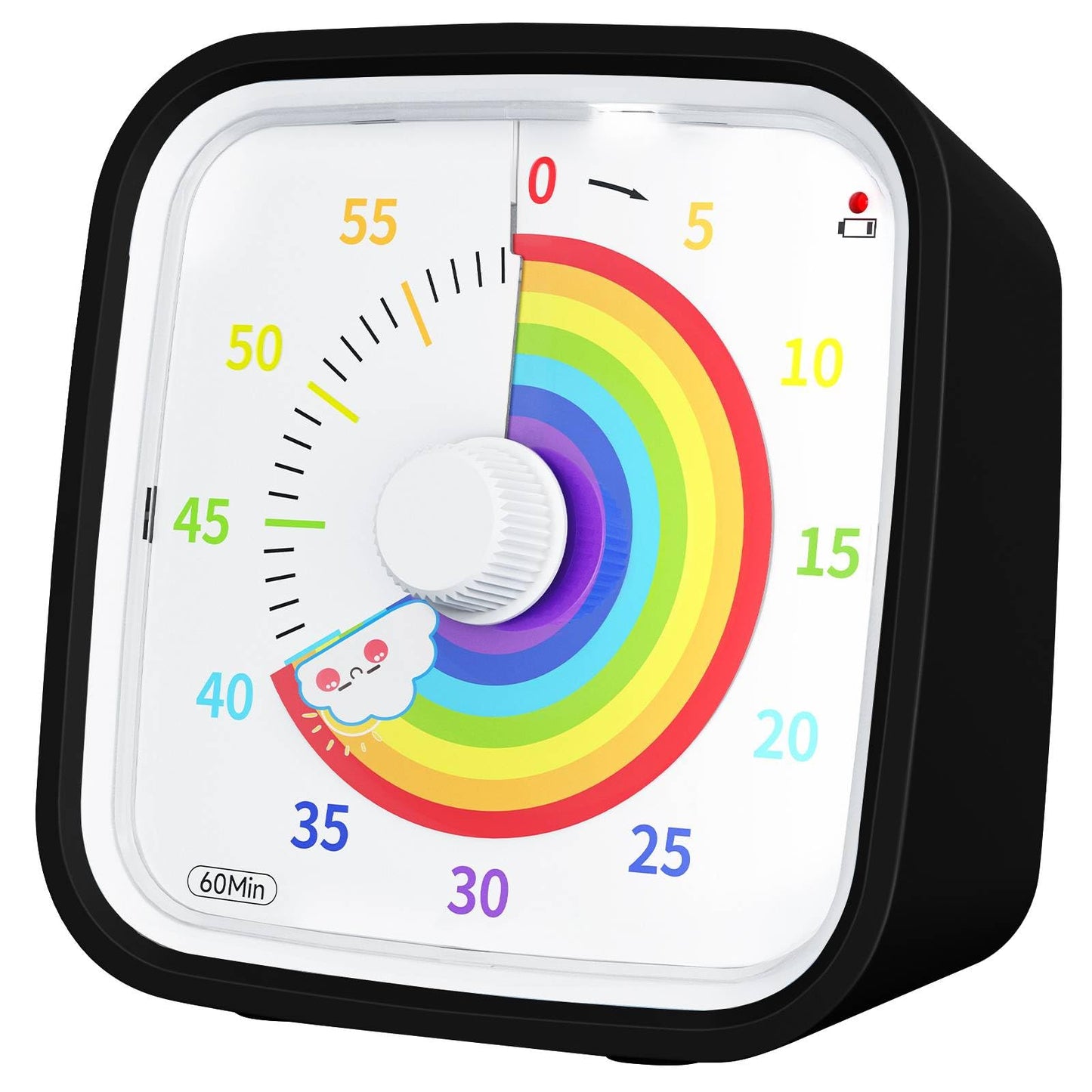Yunbaoit Visual Timer with Protective Case, Rainbow Disk 60 Minute Countdown Timer for Kids and Adults, Silent Time Management Tool(Blue Rainbow)