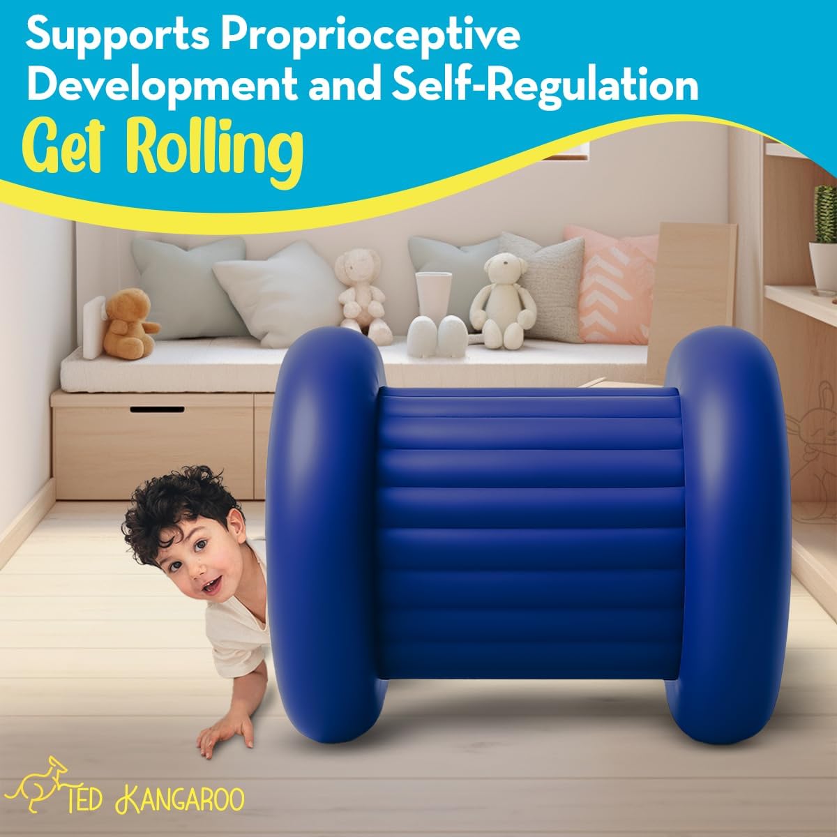TED KANGAROO Cloudbounce Barrel Roll Sensory Chair – Calming Vestibular | Deep Pressure | Reinforced 2025 Edition | Durable, Easy to Clean