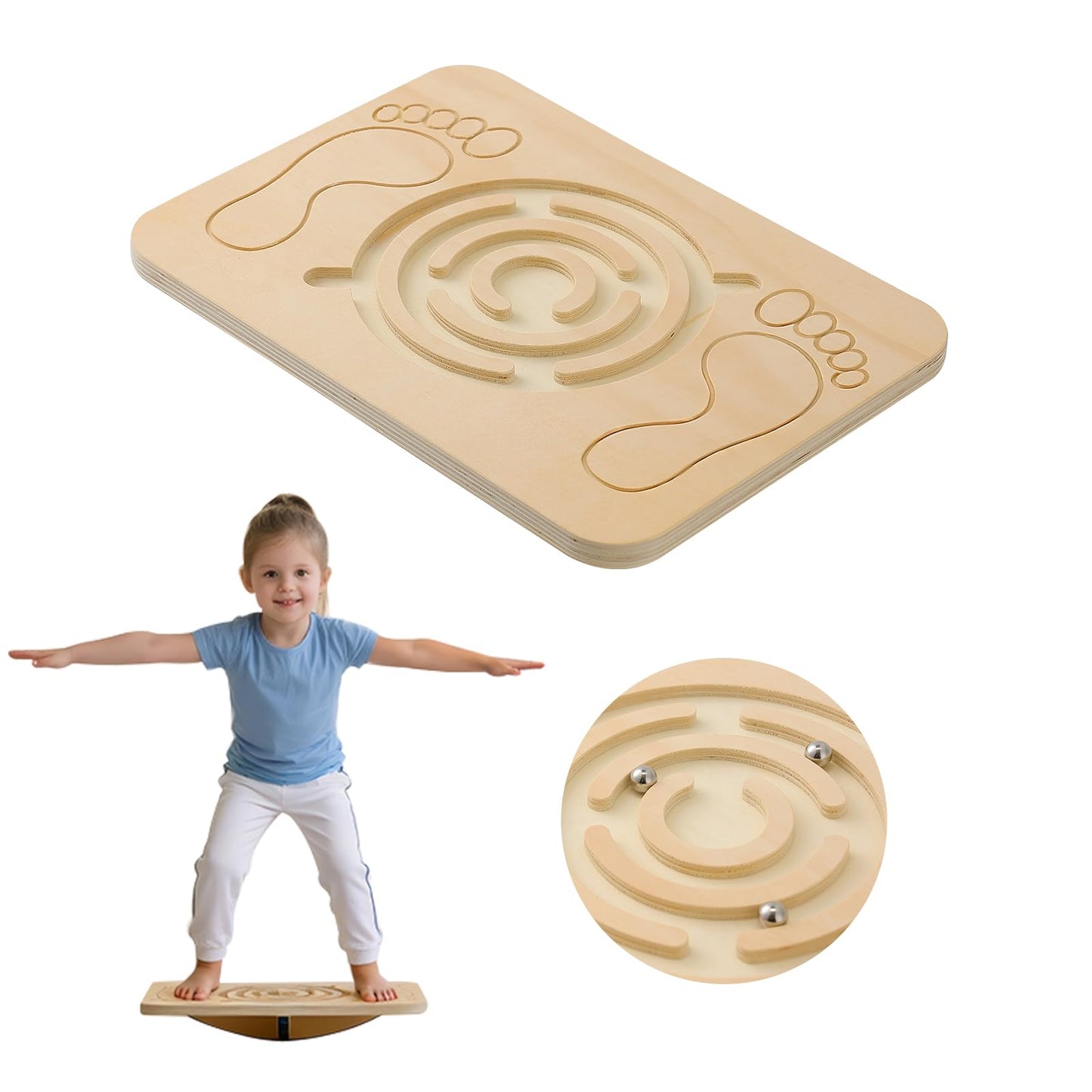 Juoe Maze Balance Board Wobble Board for Kids and Adult,up to 350 Ibs for Coordination Skills Obstacle Courses Sensory Balance Toys for Kids,Professional Rocker Balance Board for Physical Therapy.