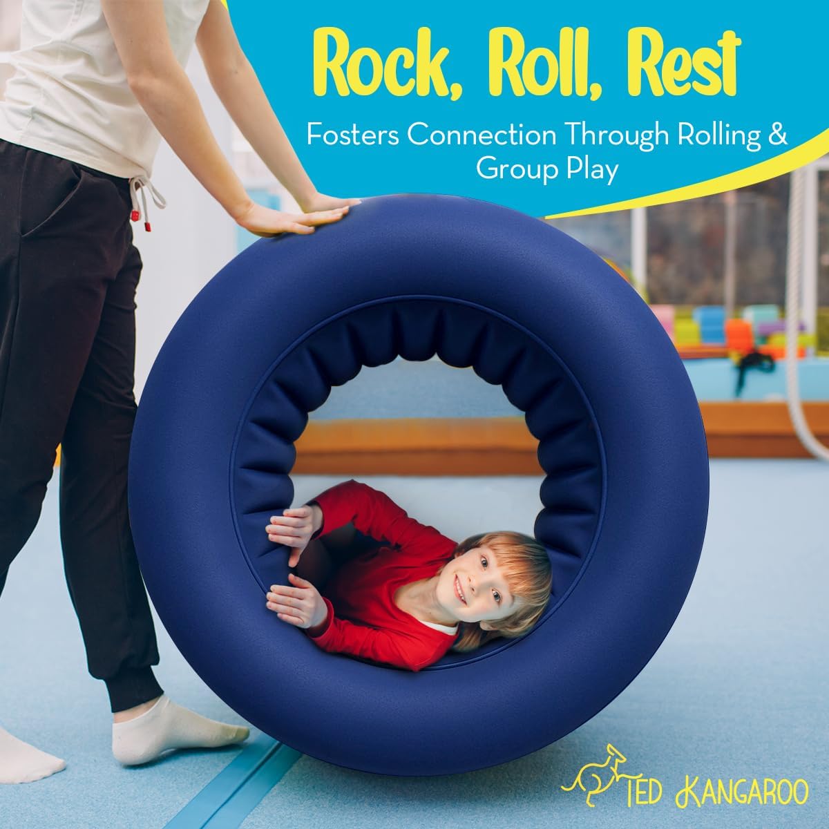 TED KANGAROO Cloudbounce Barrel Roll Sensory Chair – Calming Vestibular | Deep Pressure | Reinforced 2025 Edition | Durable, Easy to Clean