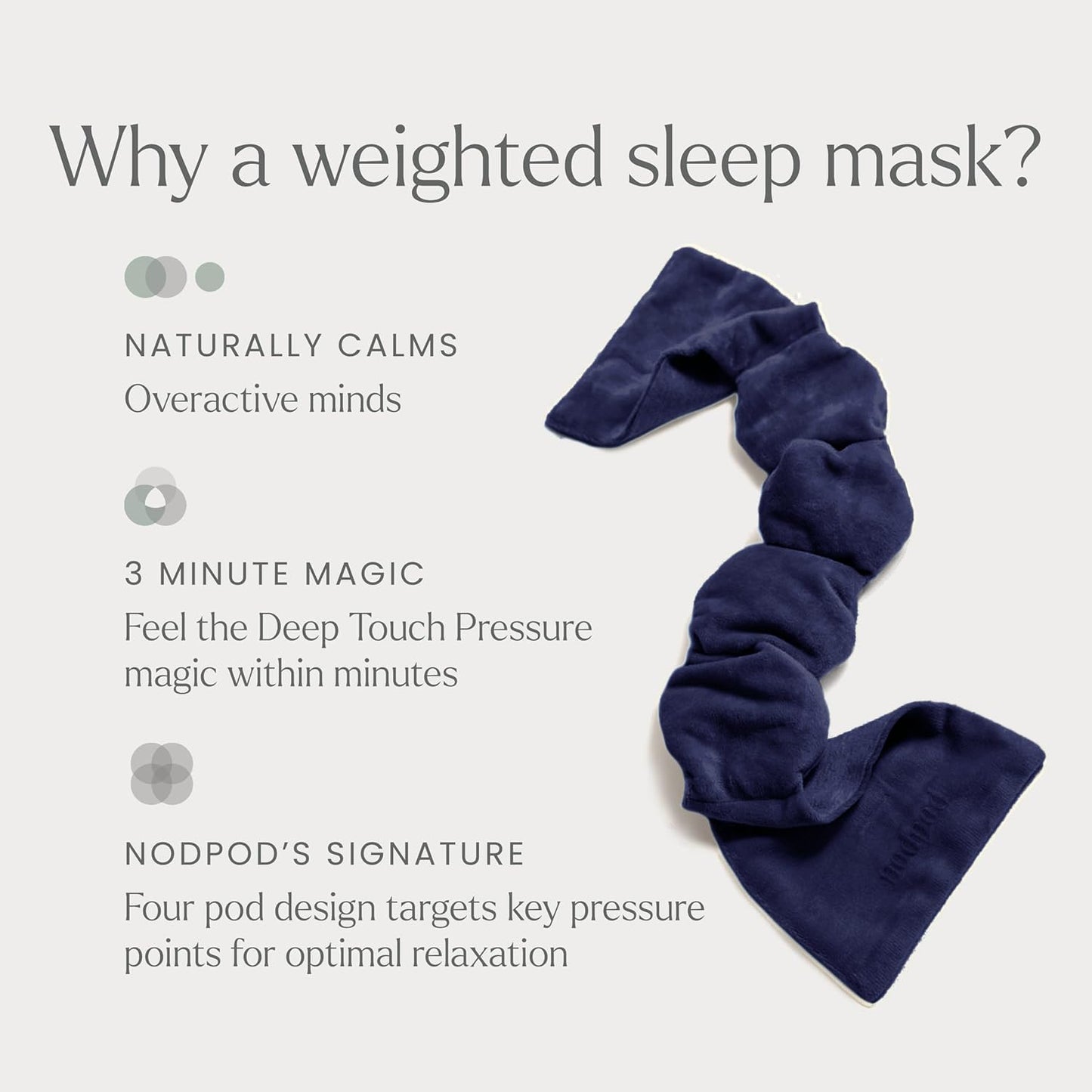 Nodpod Gentle Pressure Sleep Mask | Patented Light Blocking Design for Sleeping, Traveling & Relaxation - Sage
