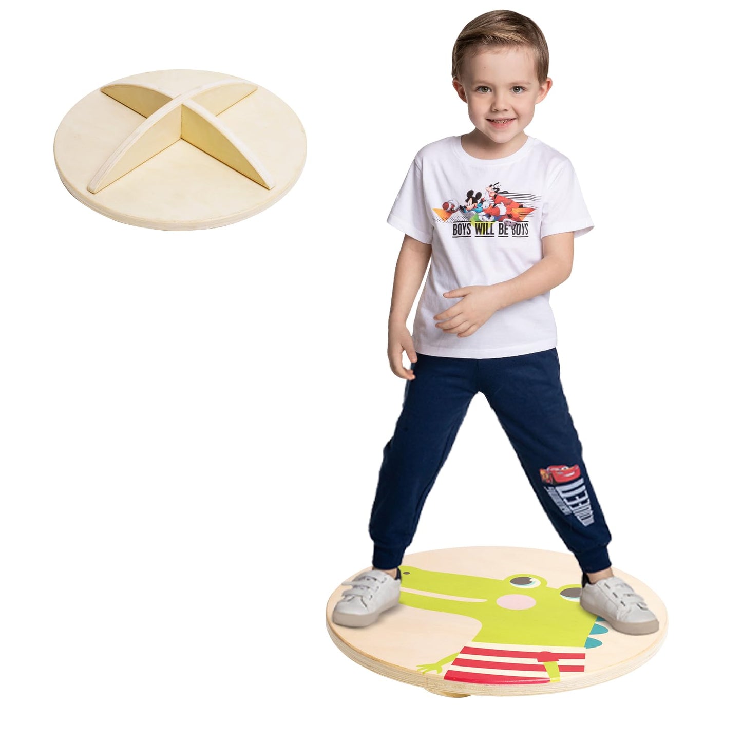 Wooden Balance Board With Crossed Base Balance Kids Rocking Seesaw Balance Board Sensory Training Rocking Board Balance Training Equipment Indoor Outdoor