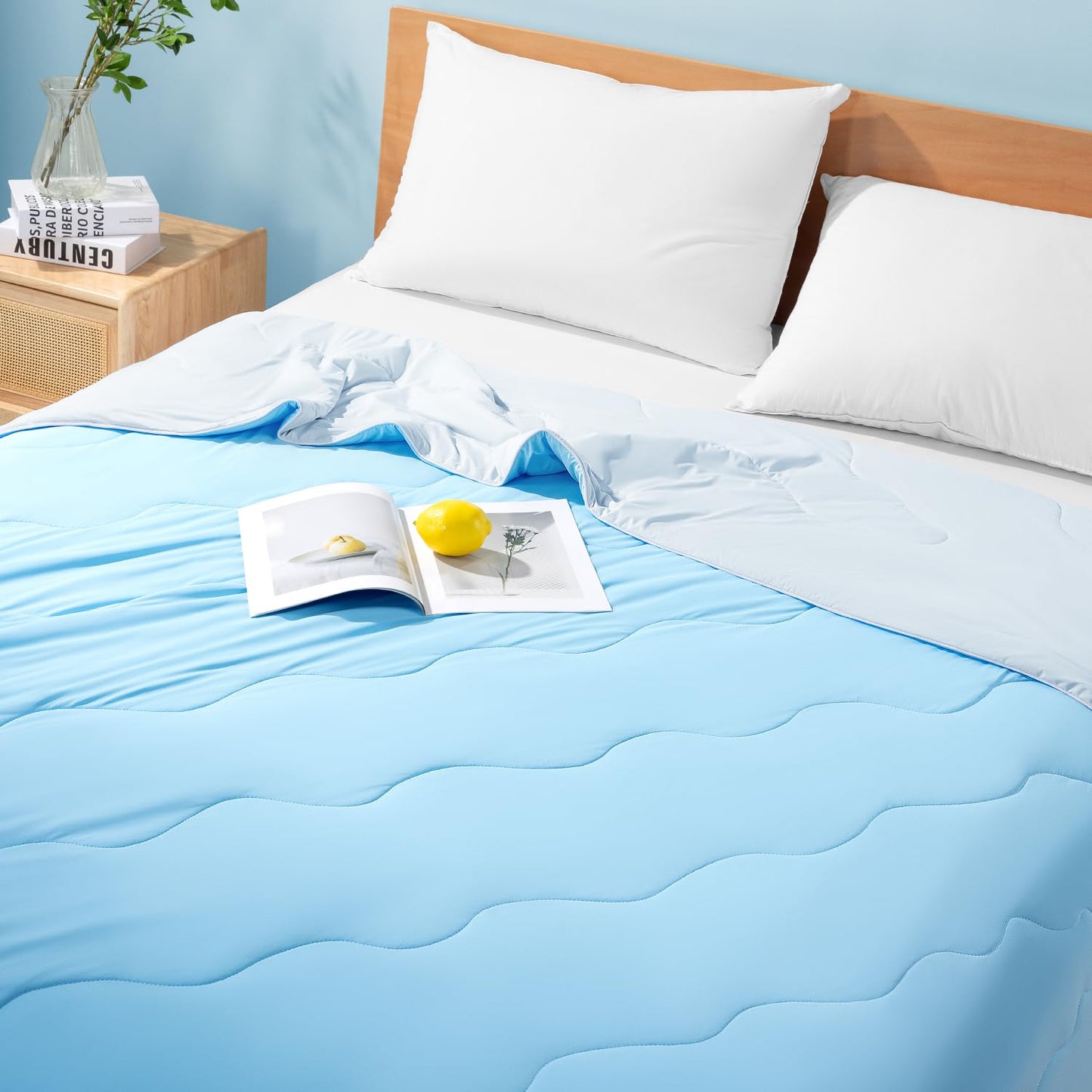Cooling Blanket for Hot Sleepers & Night Sweats – Cooling Comforter, Breathable Lightweight Double-Sided Summer Bedding, Breathable Soft All Season (Lavender, Queen(90"x90"))