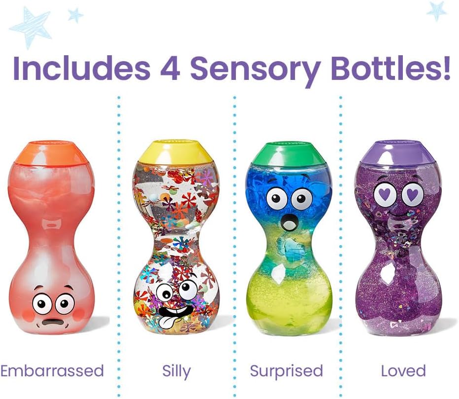 hand2mind Express Your Feelings Sensory Bottles- Secondary Emotions 2, Toddler Sensory Toys, Quiet Fidget Toys, Play Therapy Toys, Calm Down Corner Supplies, Calming Corner, Social Emotional Learning
