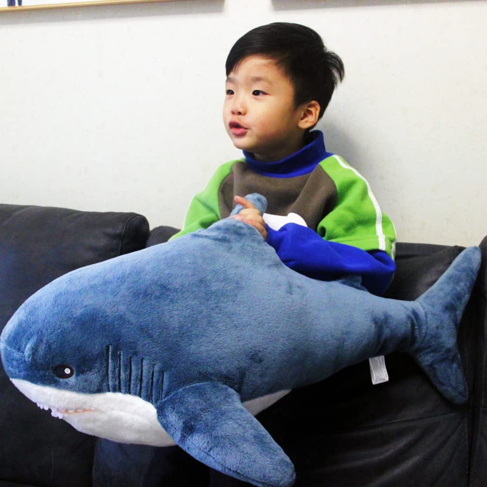 39.4 Inch XXL 15% Chubbier Weighted Giant Shark Stuffed Animal,Soft Chonky Shark Toys Shark Plush Pillows Stuffed Shark for Brave Boy's and Girl's Room Décor,Perfect Stress Relief for Women