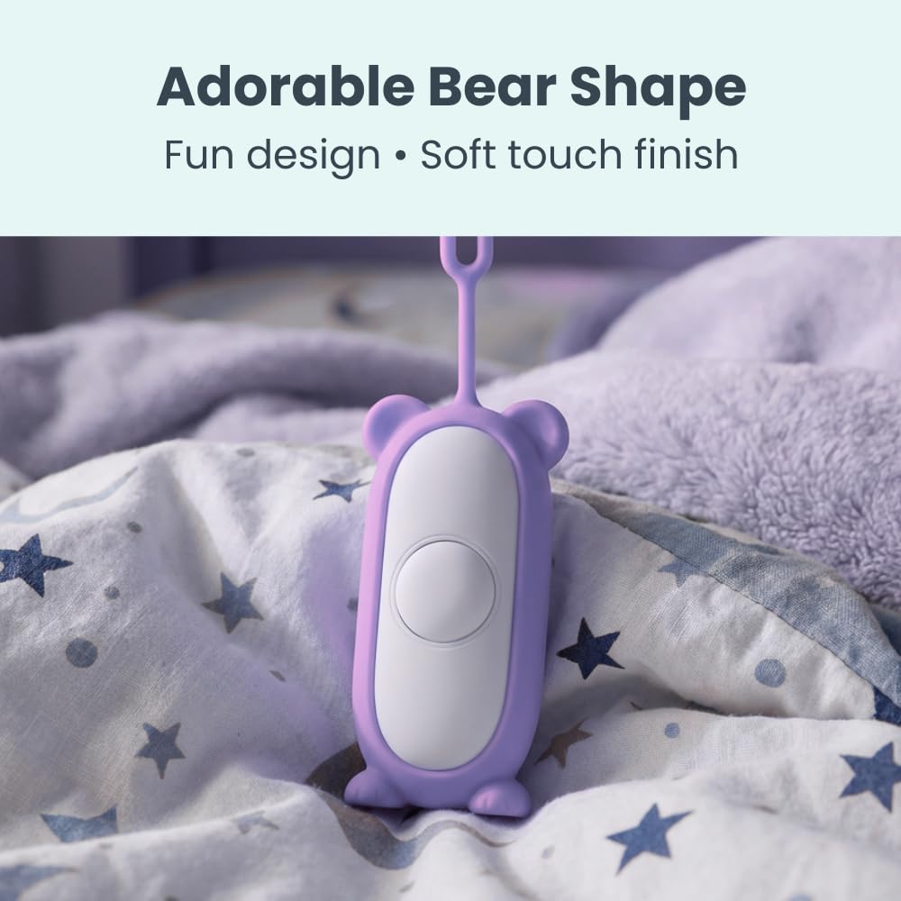 Glowco CalmCarry Mini Bear Kids Sleep Aid Device – Handheld Microcurrent Relaxation Tool, Supports Calm, Focus & Gentle Relief, USB Rechargeable, Portable Wellness Device for Children (Pink)
