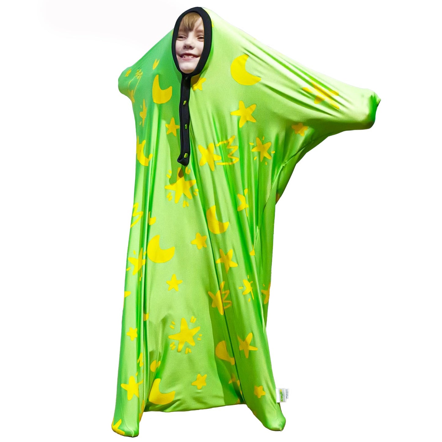 Sensory Body Sock, 47" x 27" Sensory Sack Premium Sensory Sock Glow in The Dark for 6-9 Autistic Children, Good for Height: 41"-51" Medium, Green