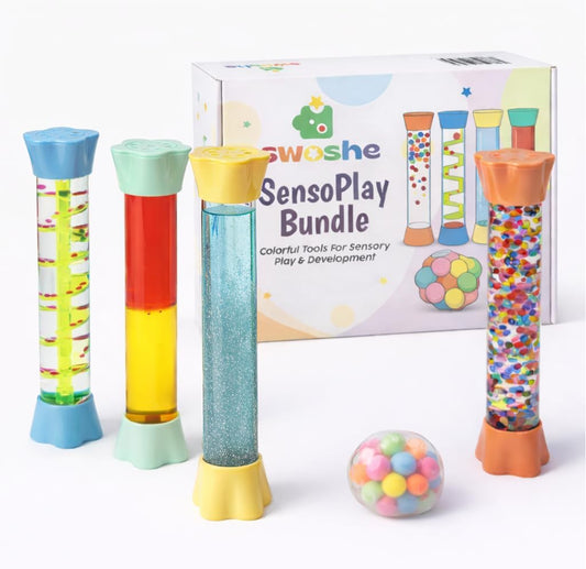 Sensory Tubes – Calm Down Corner Fidget Toys, Sensory Room & Speech Therapy Materials, Stress Relief Ball, Travel Toys, Quiet Sensory Bottles for Kids