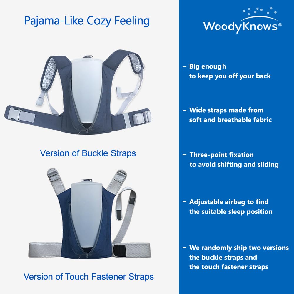 Side-Sleeping Backpack, Sleep Position Trainer, alleviates snoring Caused by Throat Issues (Large 1 Pack)