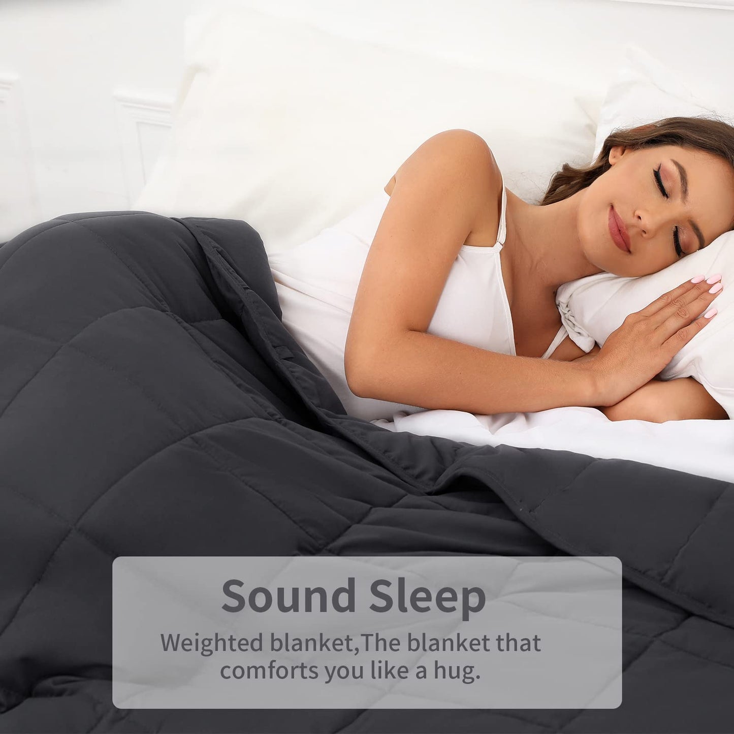 Weighted Blanket 7lbs Twin Size Dark Grey 41"x60" Weighted Blankets Heavy Blanket are Comfortable and Cozy