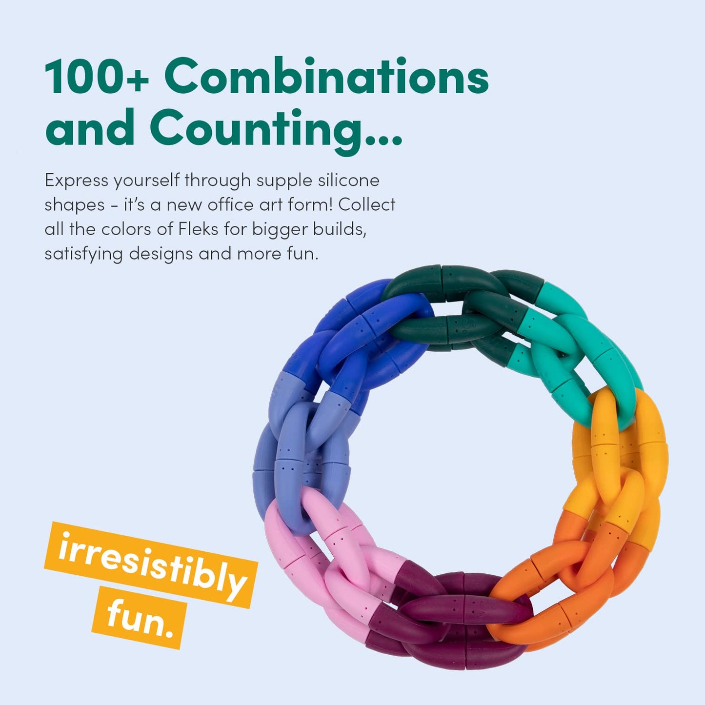 Speks Fleks Flexible Silicone Magnetic Fidget Toy - Fun Desk Toy for Adults & Teens 14+ | Sensory Gadget, Stress Relief | 6-Piece Set, Evergreen